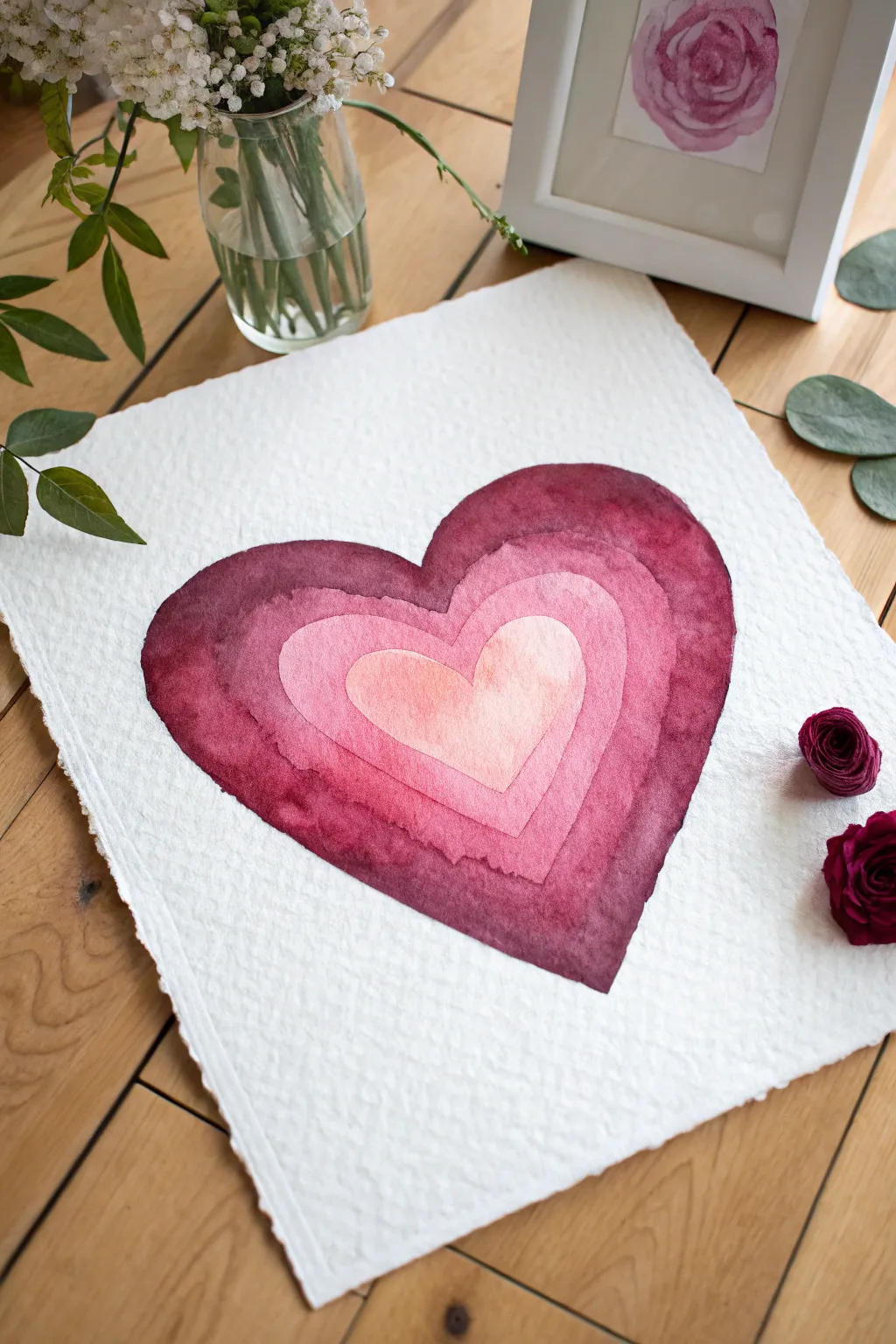 Master the art of blending with this radiant ombre heart painting. A simple yet stunning romantic DIY.