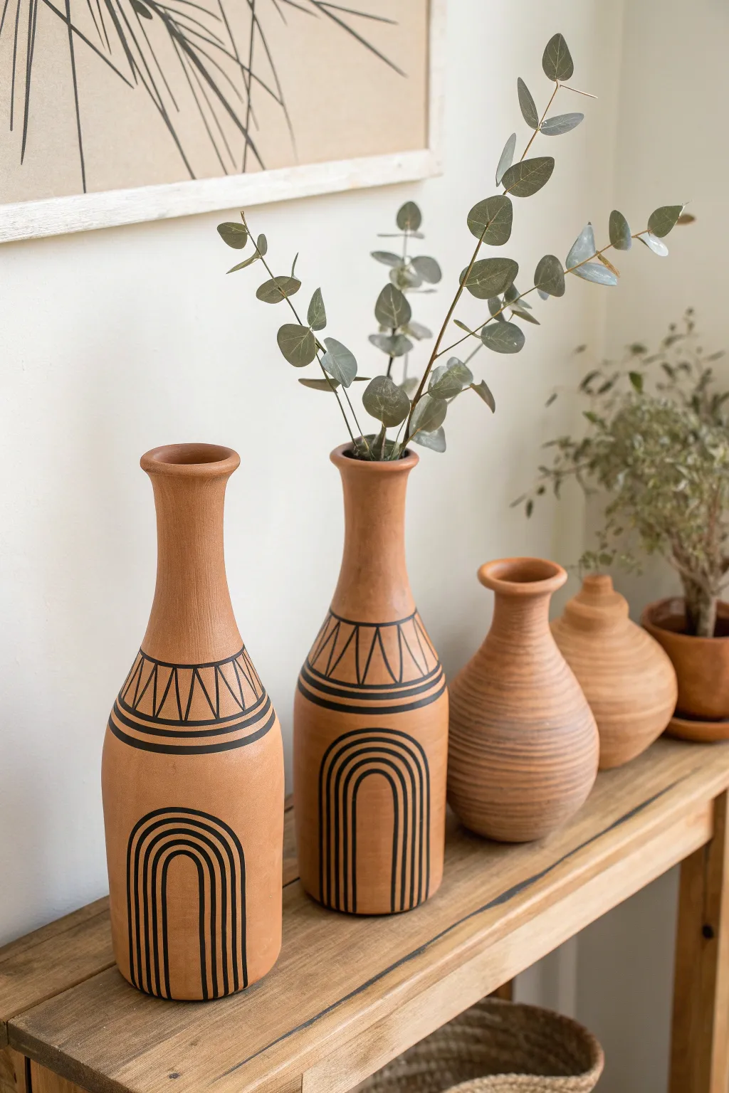 Transform plain terracotta into art with these simple, stylish minimalist boho painted arch designs.