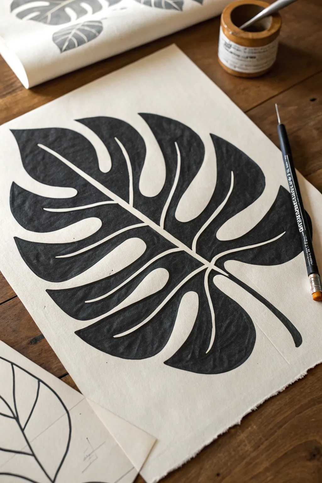 Bold black forms with crisp white cutouts for a modern abstract contrast study