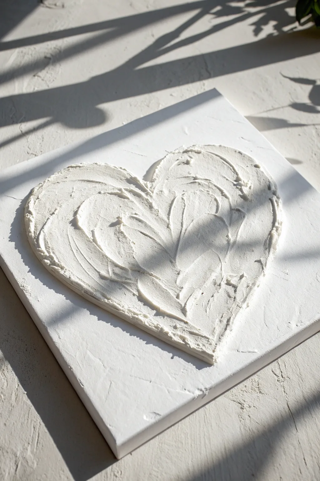 Sculpt your love with this elegant minimalist texture paste heart canvas tutorial.