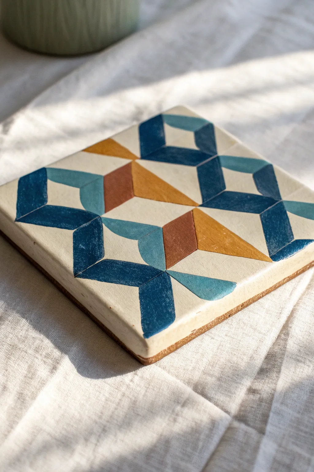 A high-contrast optical illusion gradient coaster that instantly adds a modern wow effect.