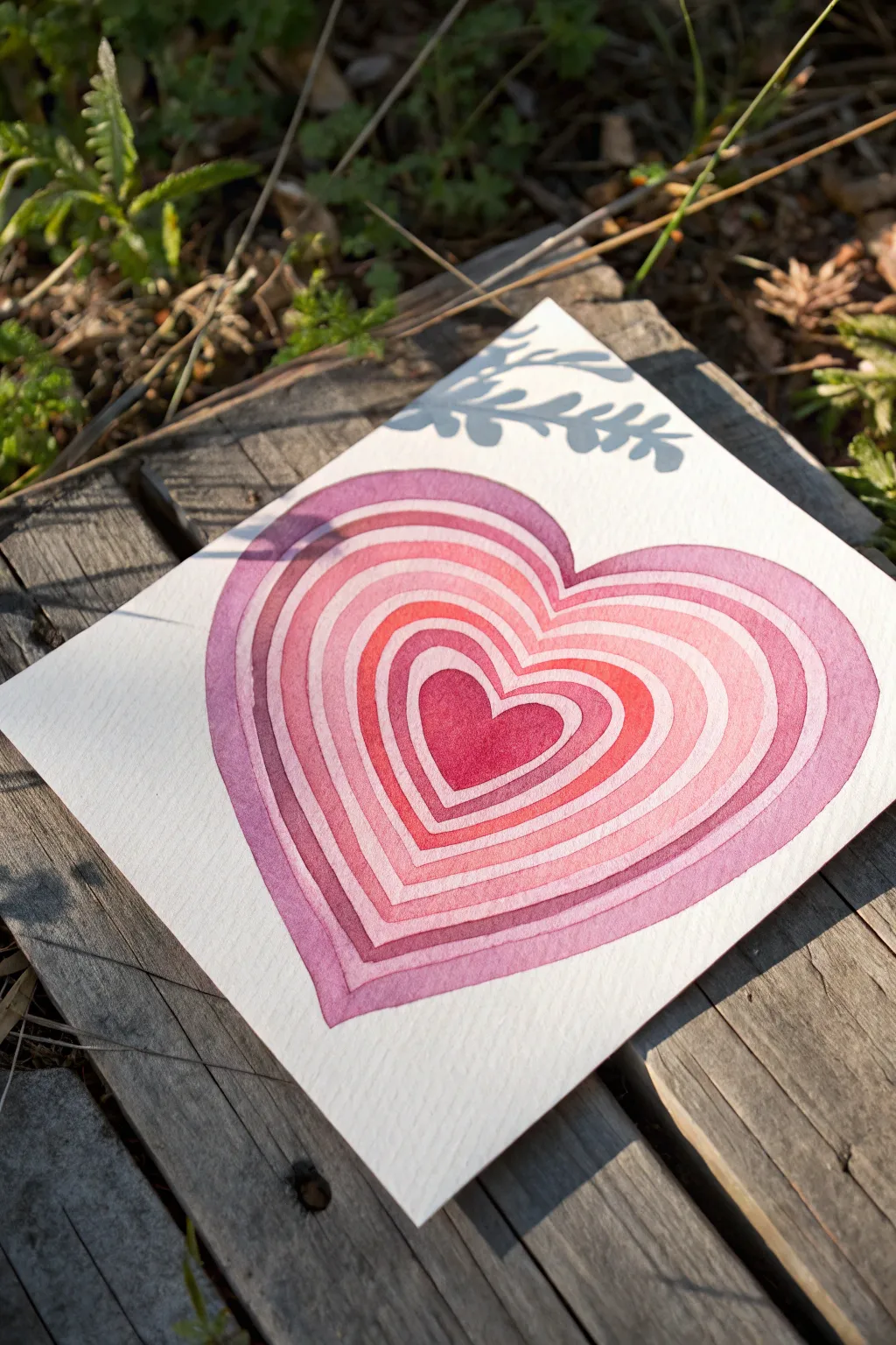 Concentric tunnel hearts in bold pinks and lavenders, minimalist yet playful for your next paint session.