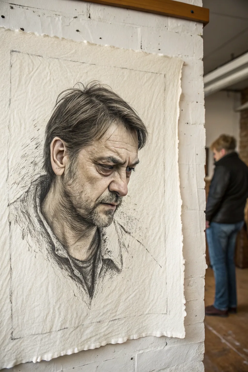 Moody blind contour portrait with raw grunge lines, ideal for alternative drawing practice