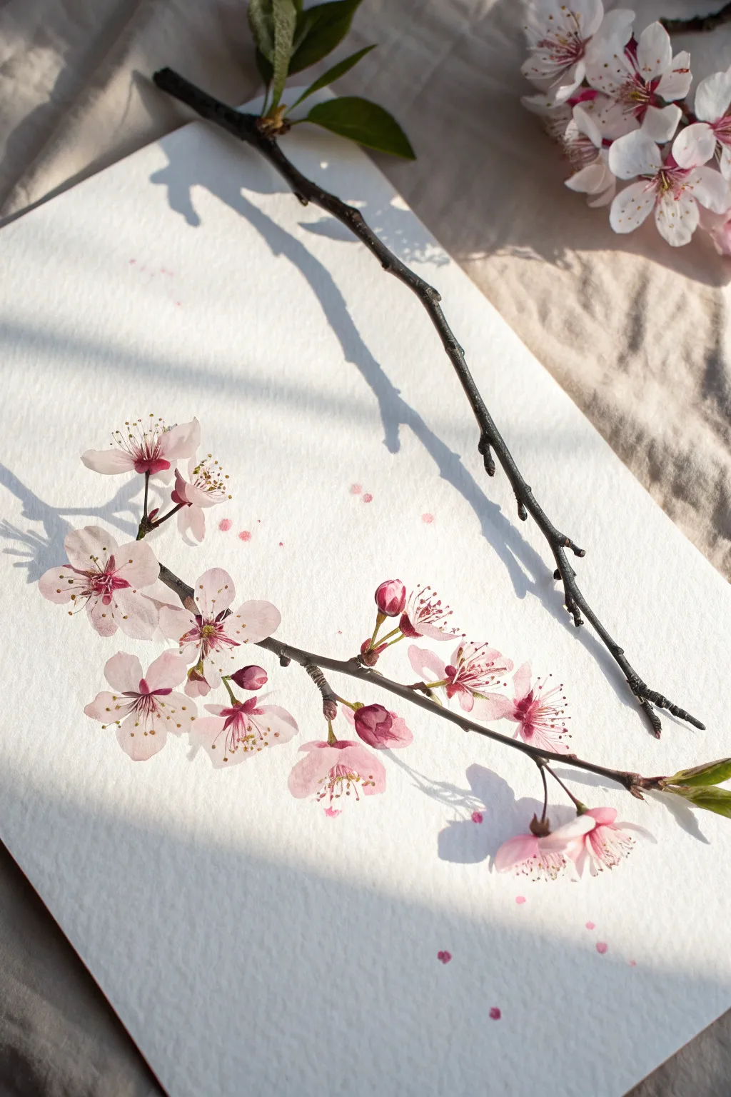 Bring spring indoors with this easy and elegant dabbed cherry blossom painting technique.