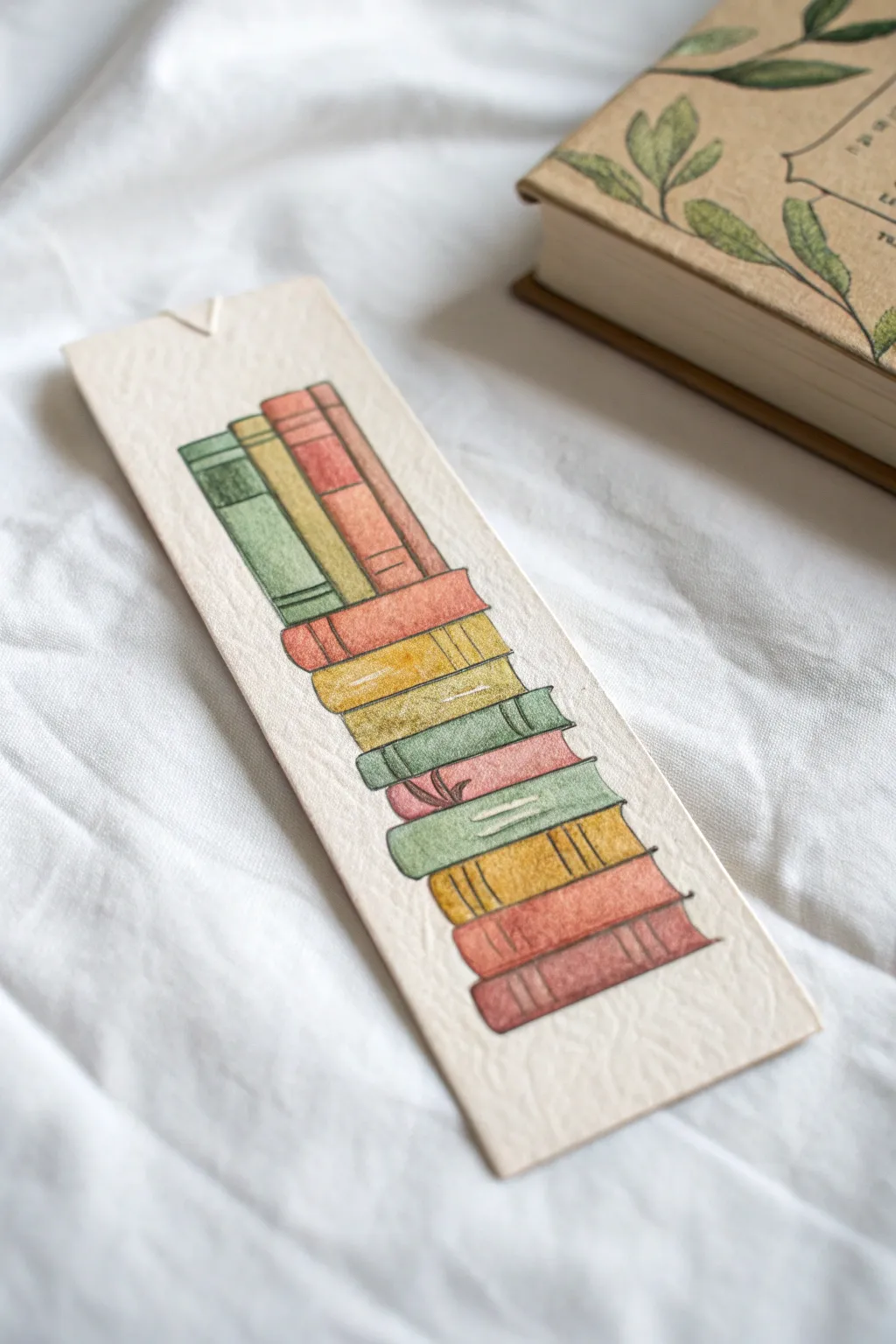 Mark your page in style with this aesthetic book stack bookmark drawing idea.