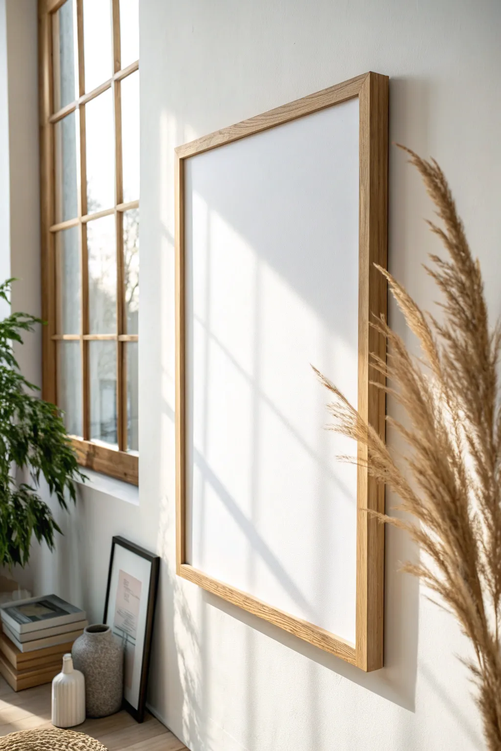 A thin minimal frame adds a crisp modern outline, letting your canvas feel clean and elevated.