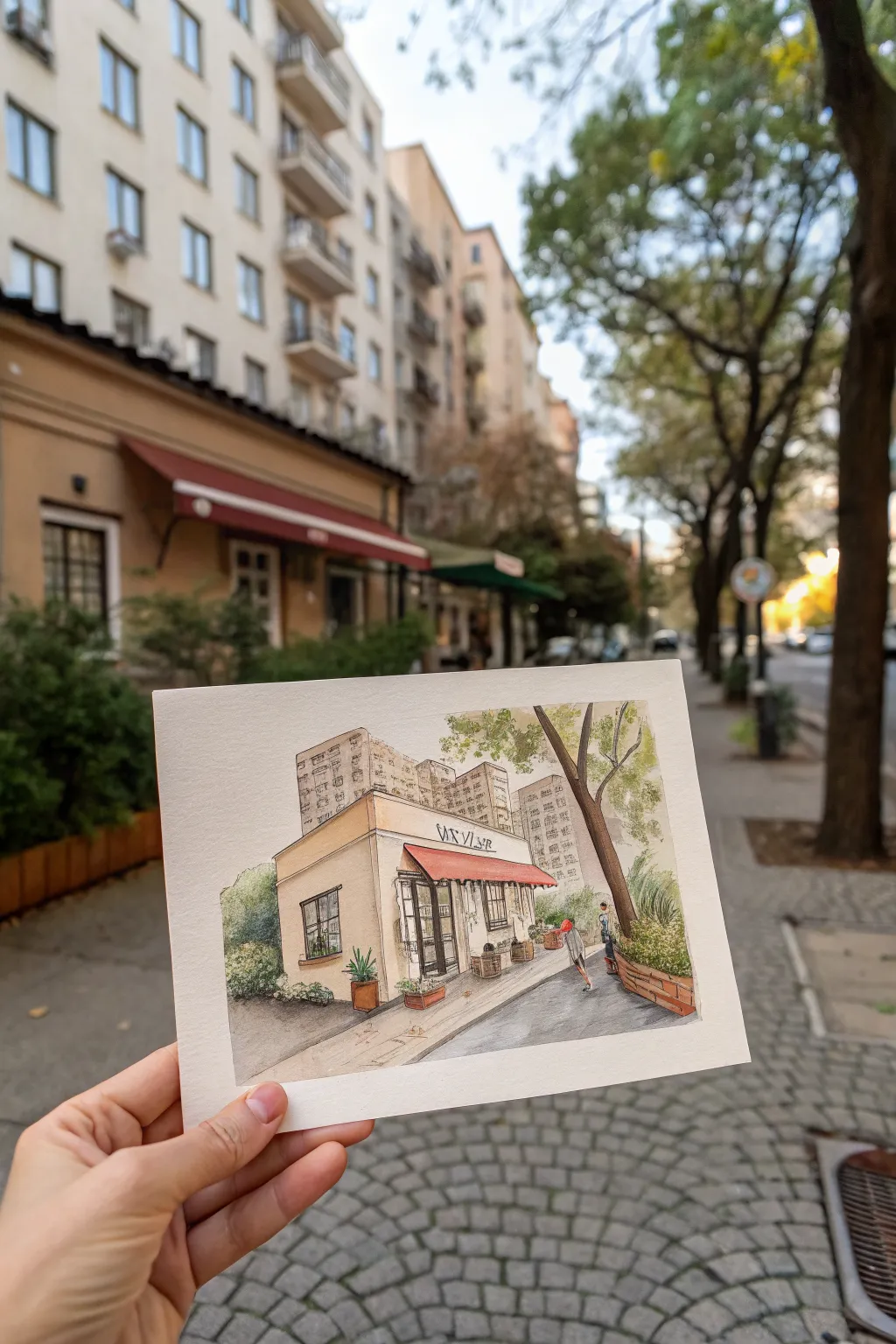 Sweet mini landscape of your first date spot, a simple gift painting he will keep forever.