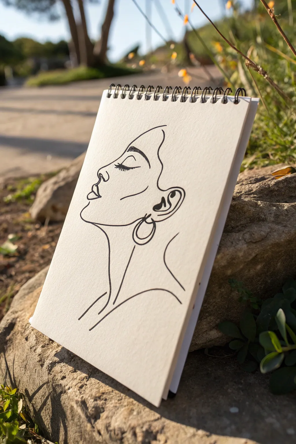 One flowing line profile: forehead to chin, tiny ear, minimal neck and beautiful contrast.