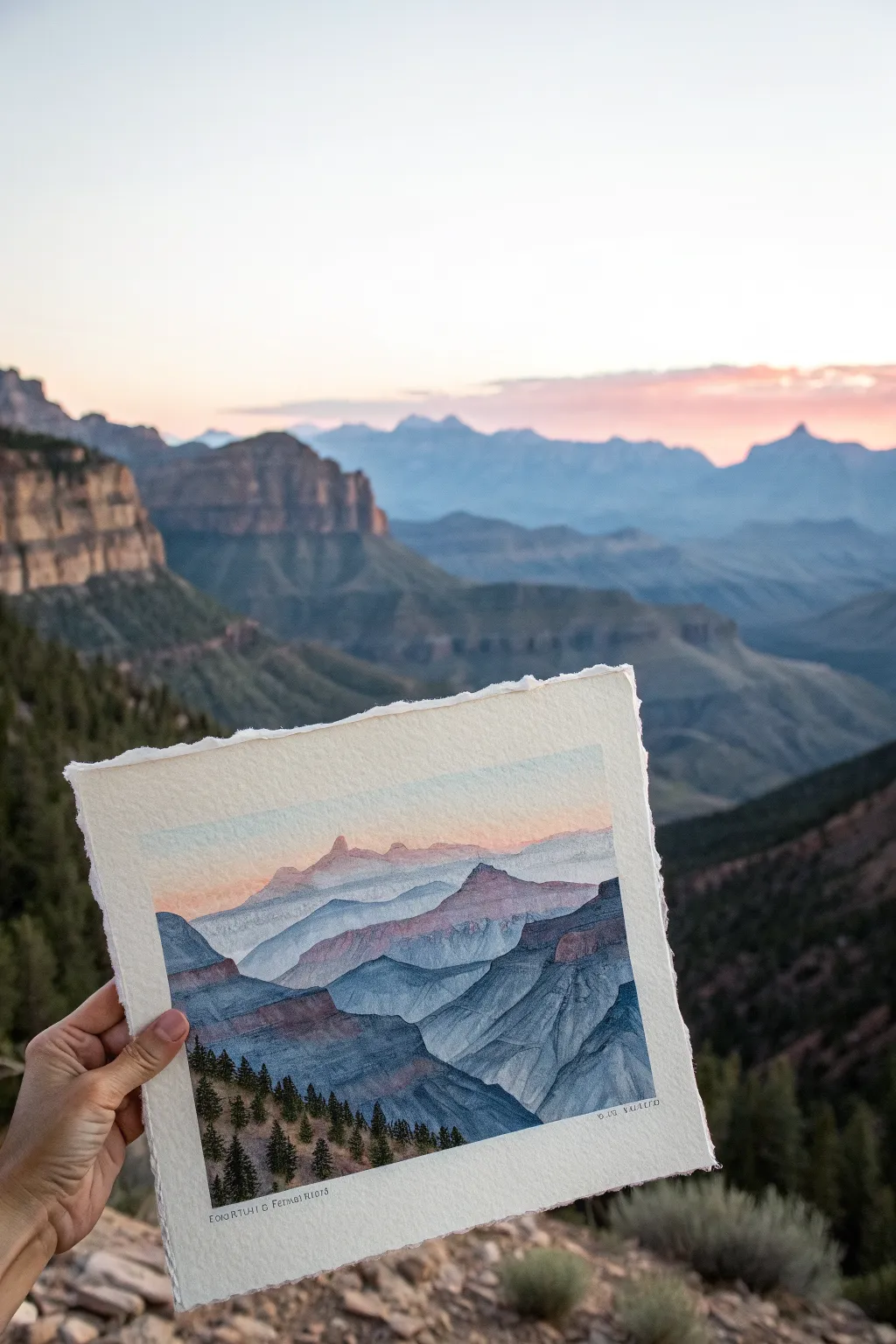 Learn easy pastel gradients with a calm mountain silhouette for minimalist boho vibes