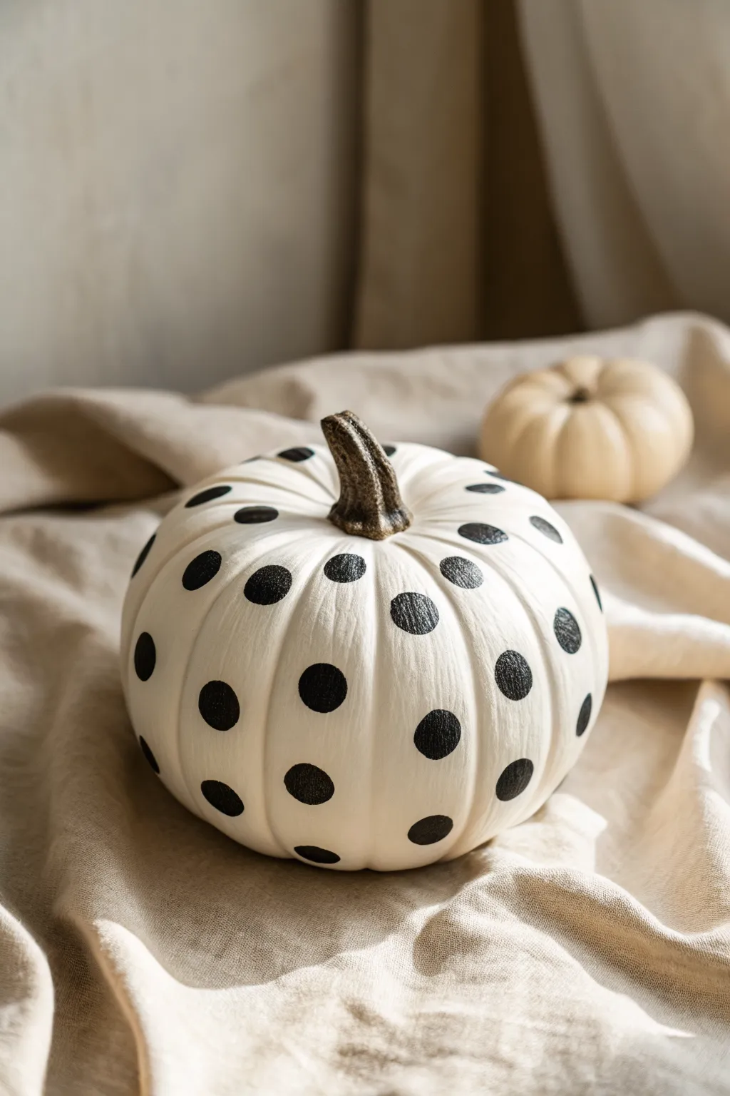 Minimal polka dot pumpkin marker idea with bold contrast, simple, cozy, and easy to copy