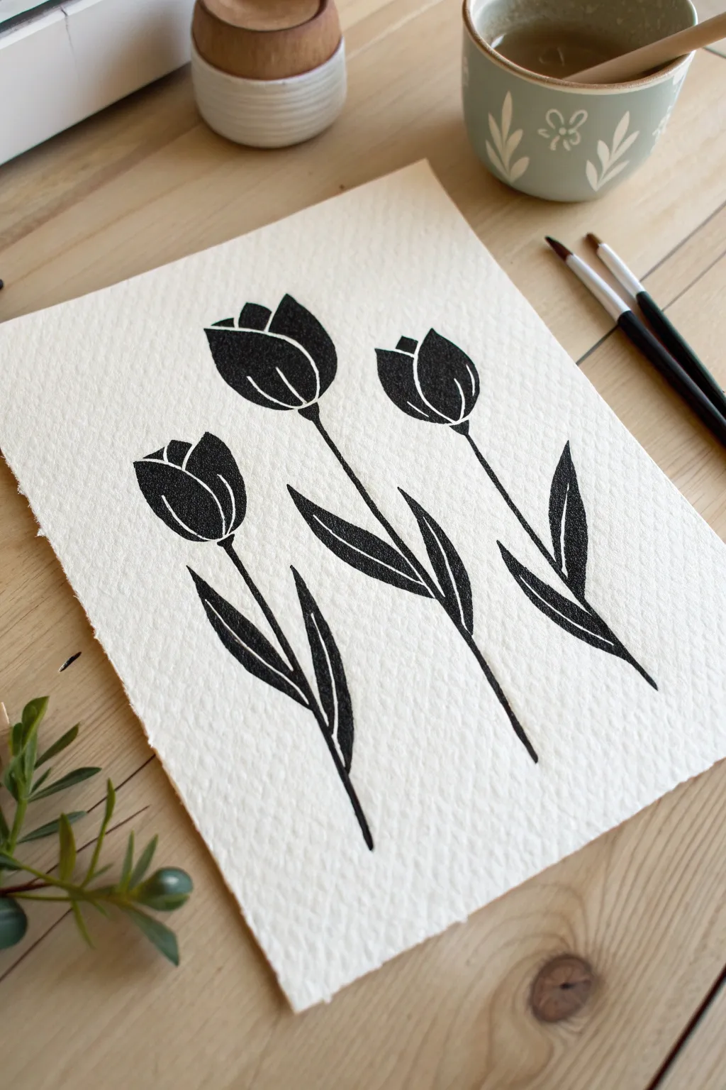 Discover the beauty of simplicity with these bold, minimalist tulip silhouettes.