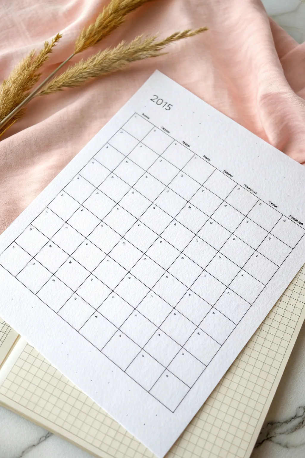 Soft pastel wash with a crisp monthly grid, a minimalist May calendar drawing idea to recreate.