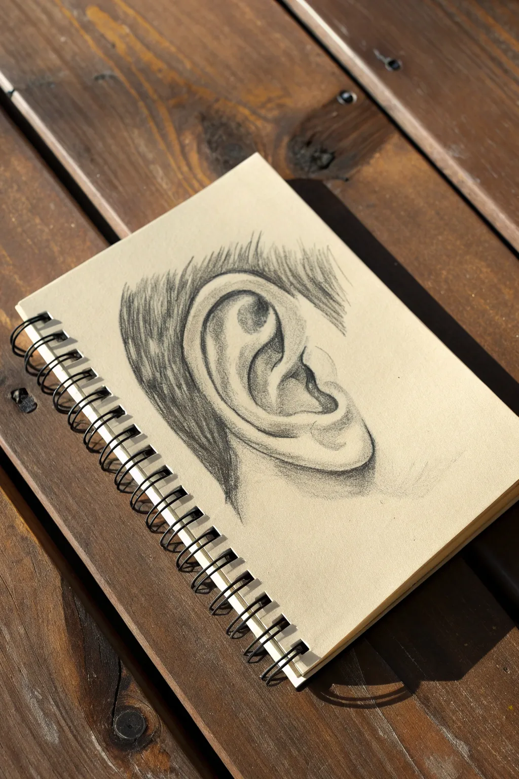 Study ear anatomy in three angles with clean shadows for confident, realistic portraits.