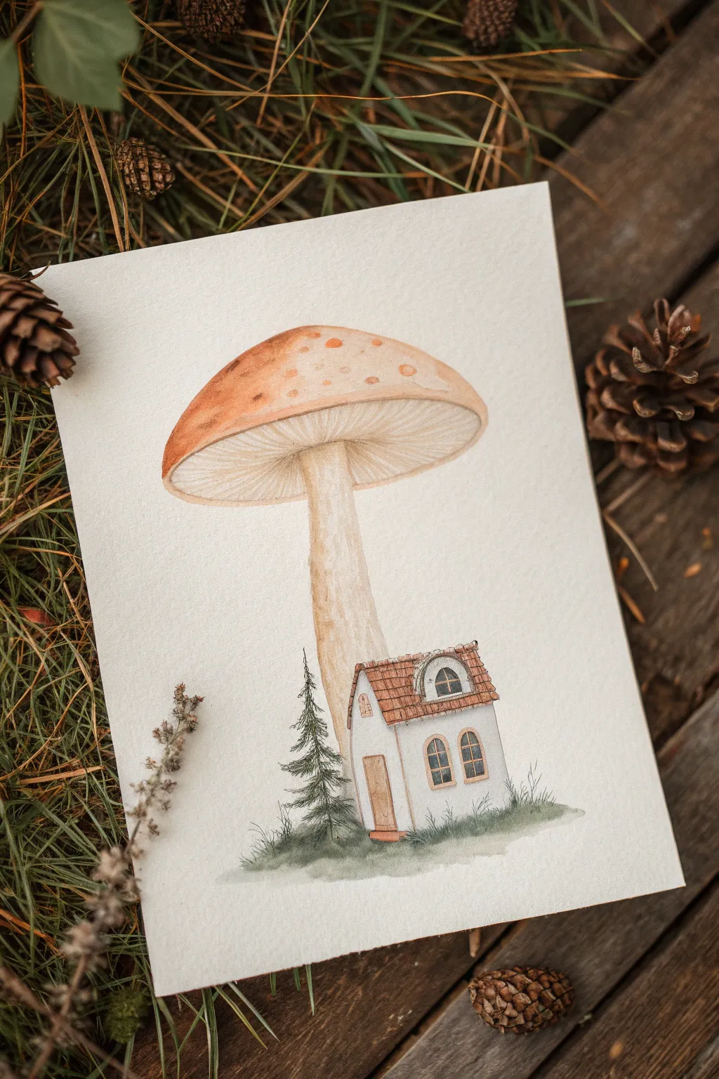 Round windows with crossbars give this cozy mushroom house a sweet, livable storybook feel.