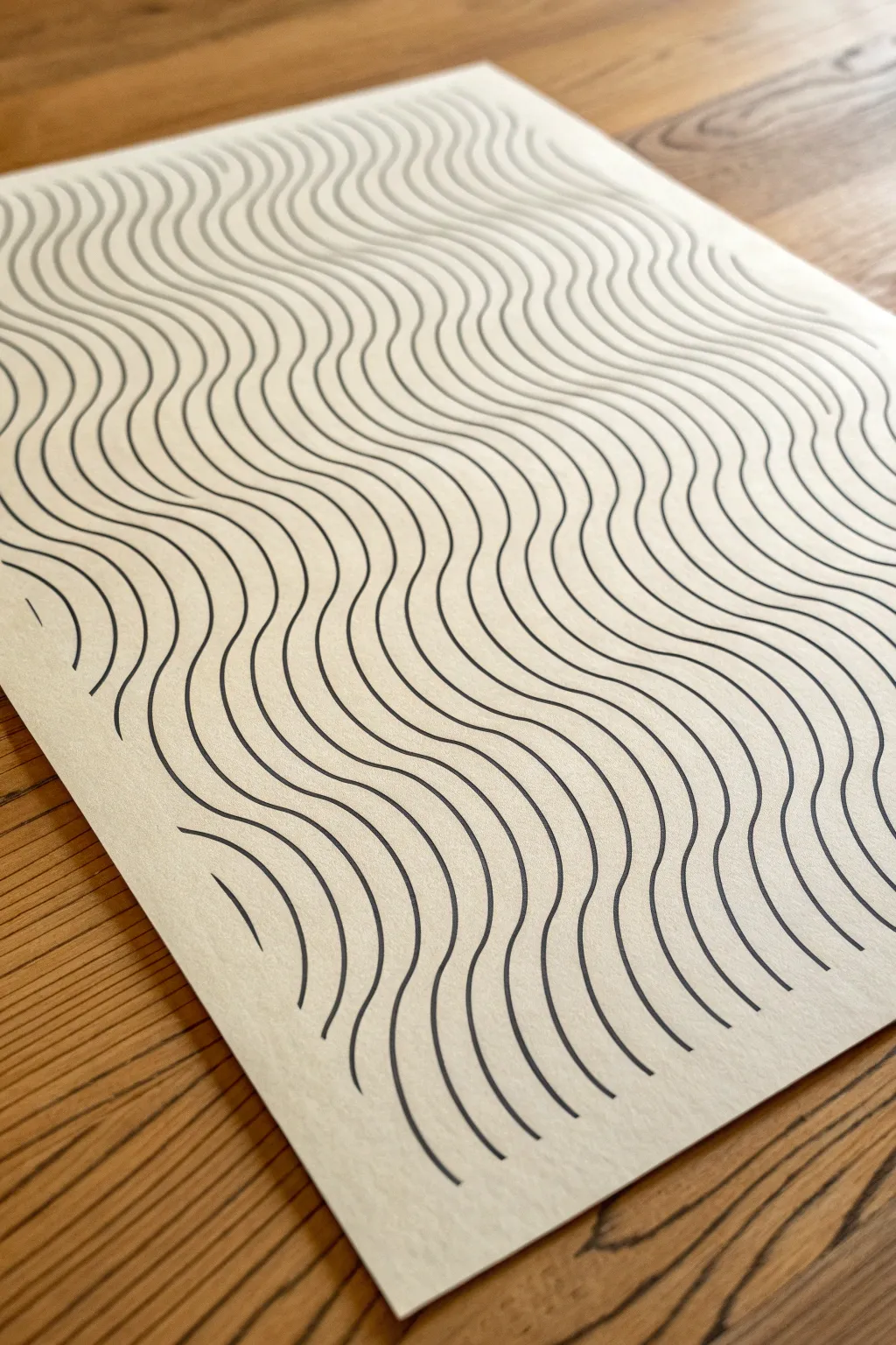 Create mesmerizing wavy Op Art stripes with thick-thin lines for bold optical vibration.