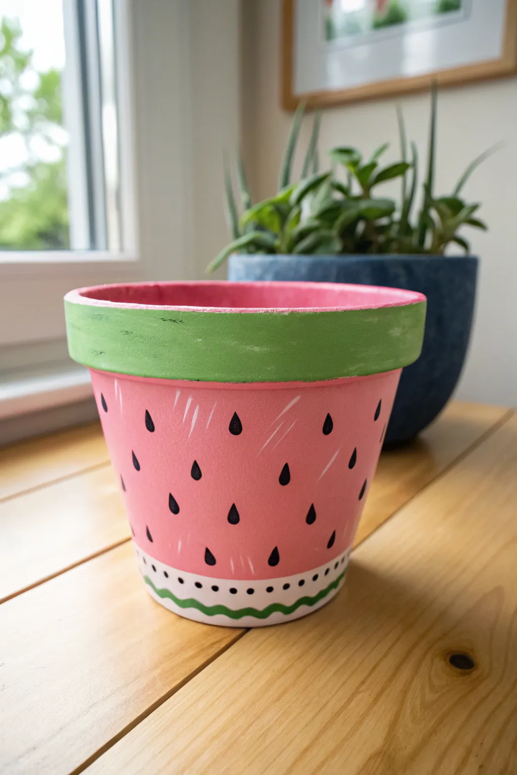 Sweeten your window sill with this juicy DIY watermelon pot design. Summer vibes!