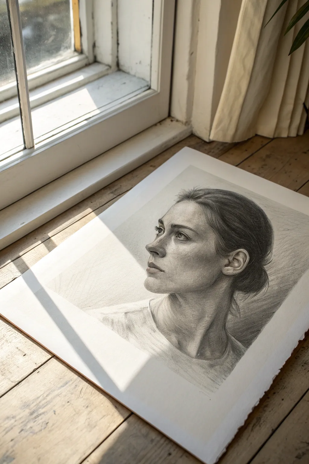 Realism practice: calm portrait in soft window light, focusing on proportions and skin values