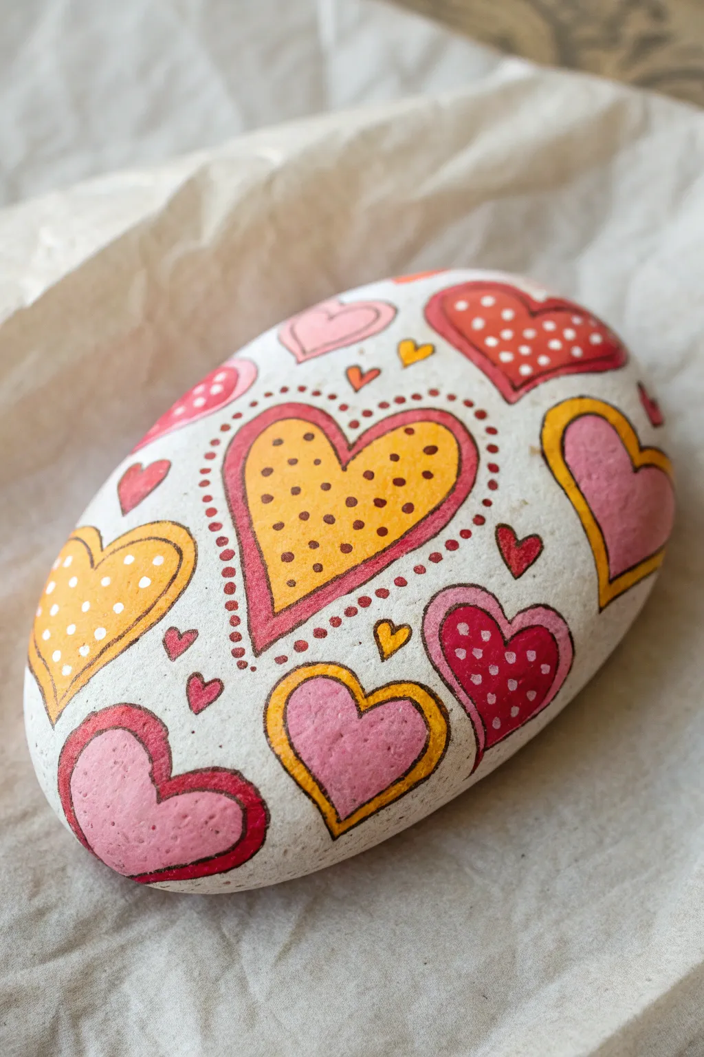 Sweet heart rocks: one easy design with big and tiny hearts kids can paint today
