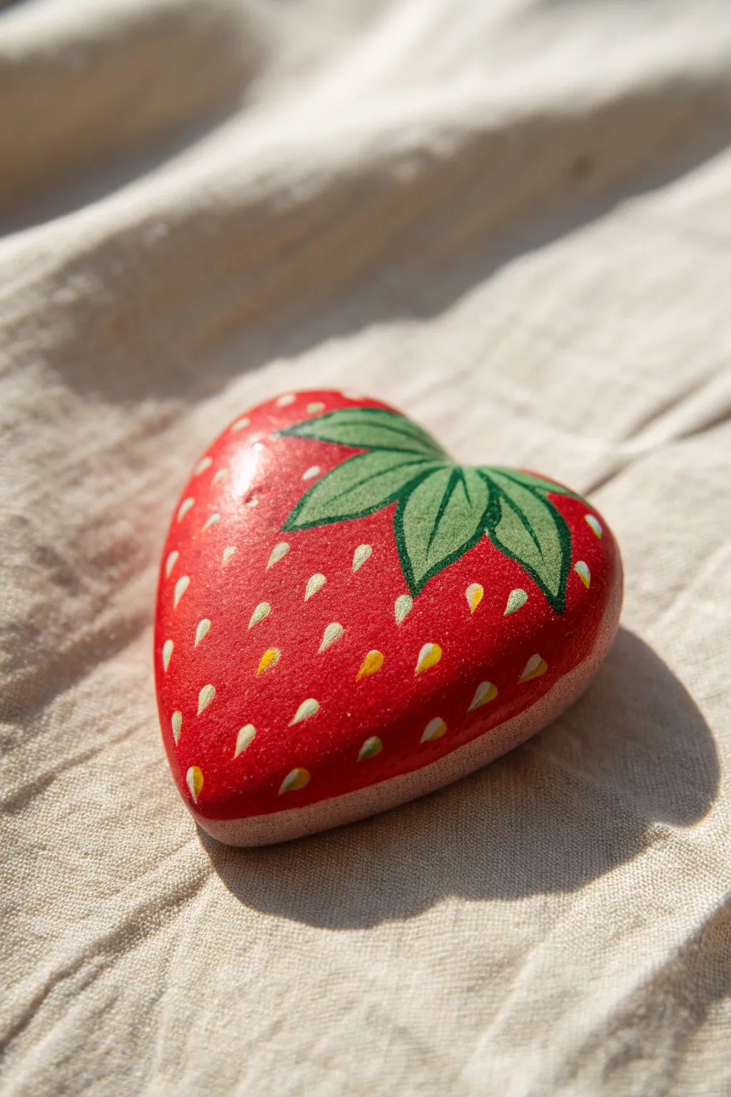 Turn smooth stones into sweet summer strawberries with this easy and cute DIY idea.