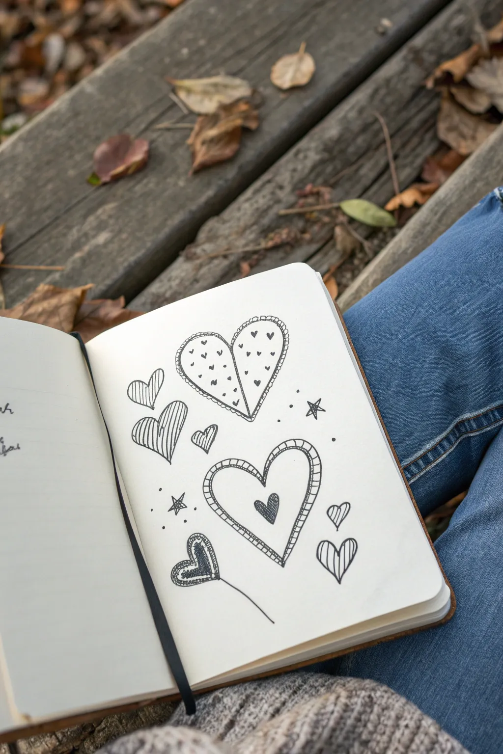 Puffy heart doodles in three easy styles, perfect for quick sketchbook practice today