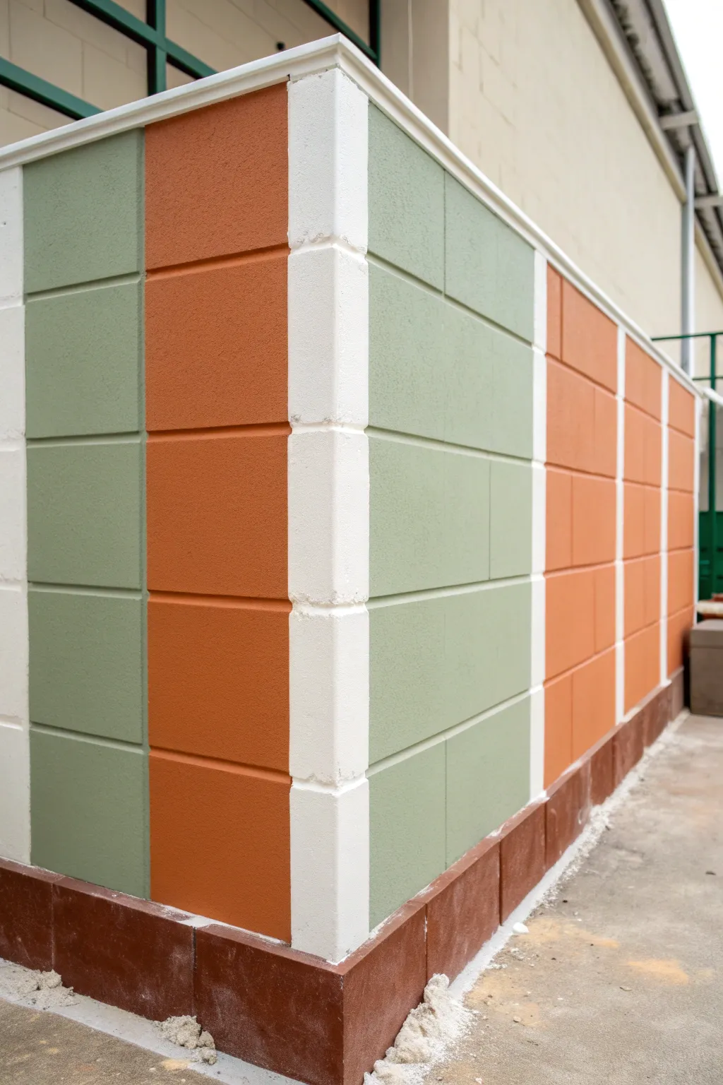 Clean tape lines and earthy color blocks create an easy, modern wall accent with sharp corners.