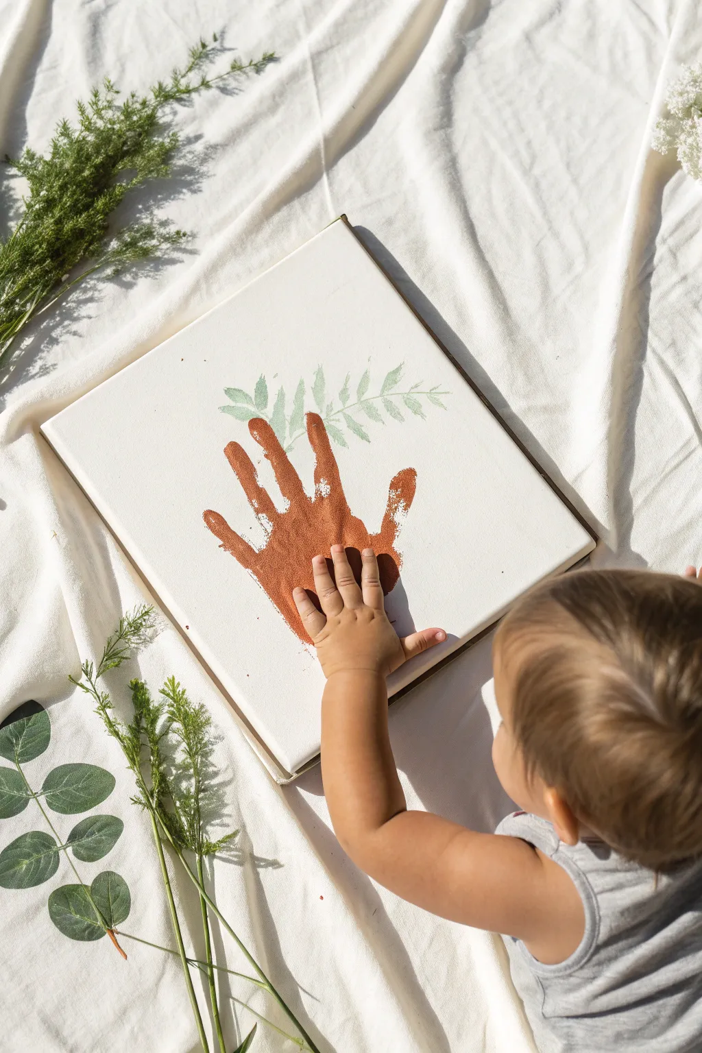 Freeze time with this adorable family handprint canvas idea. A perfect minimalist keepsake for your home.