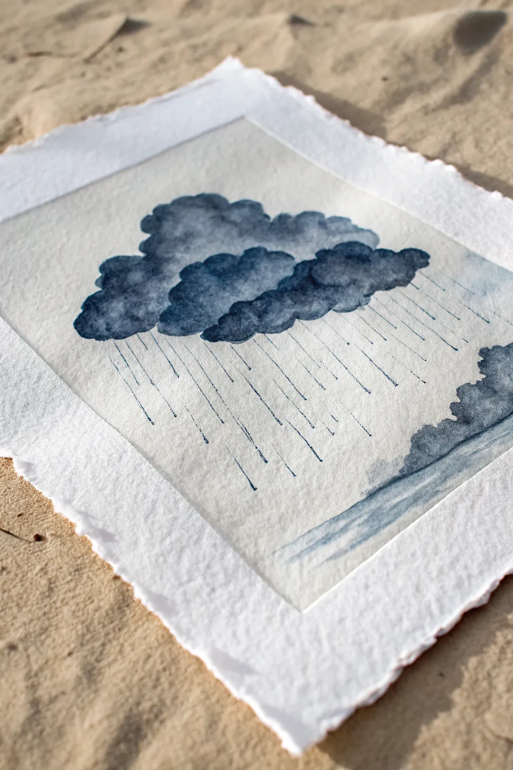 Storm cloud drawing idea: heavy undersides, soft highlights, and a few rain streaks for drama