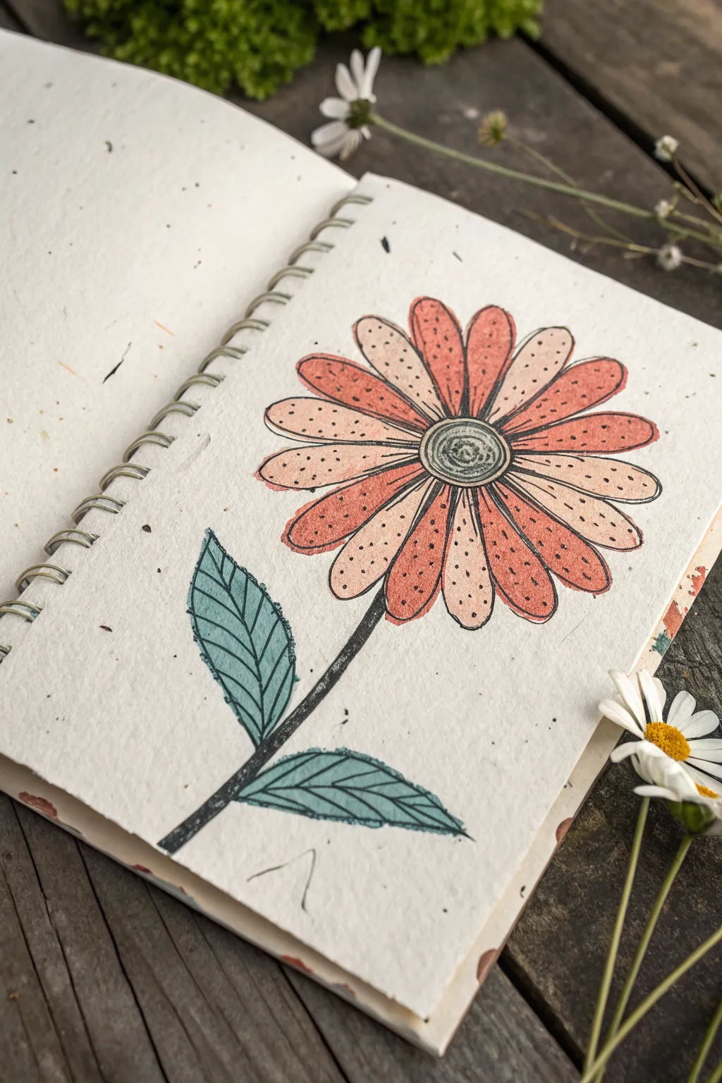 Single big flower close-up with bold petals and simple texture, an easy drawing idea that pops