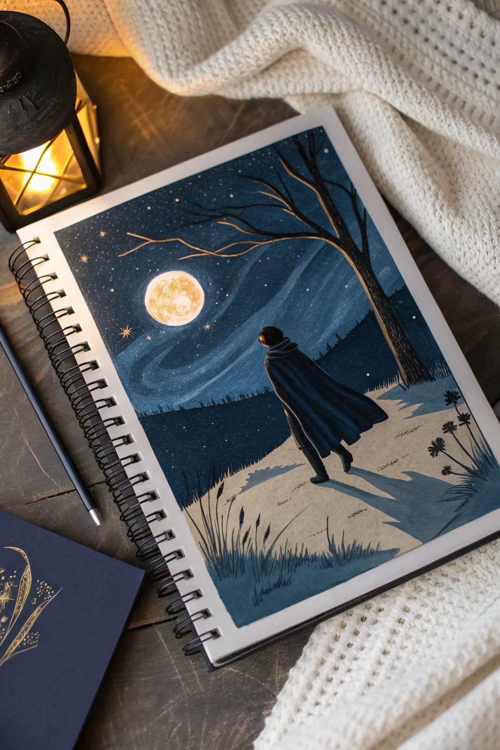 Harriet Tubman night-sky journey drawing idea with bold contrast and handcrafted starlight mood