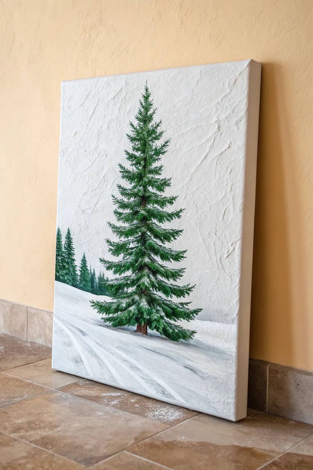 Capture the magic of a white Christmas on canvas. Simple, snowy, and stunning. 🌲✨