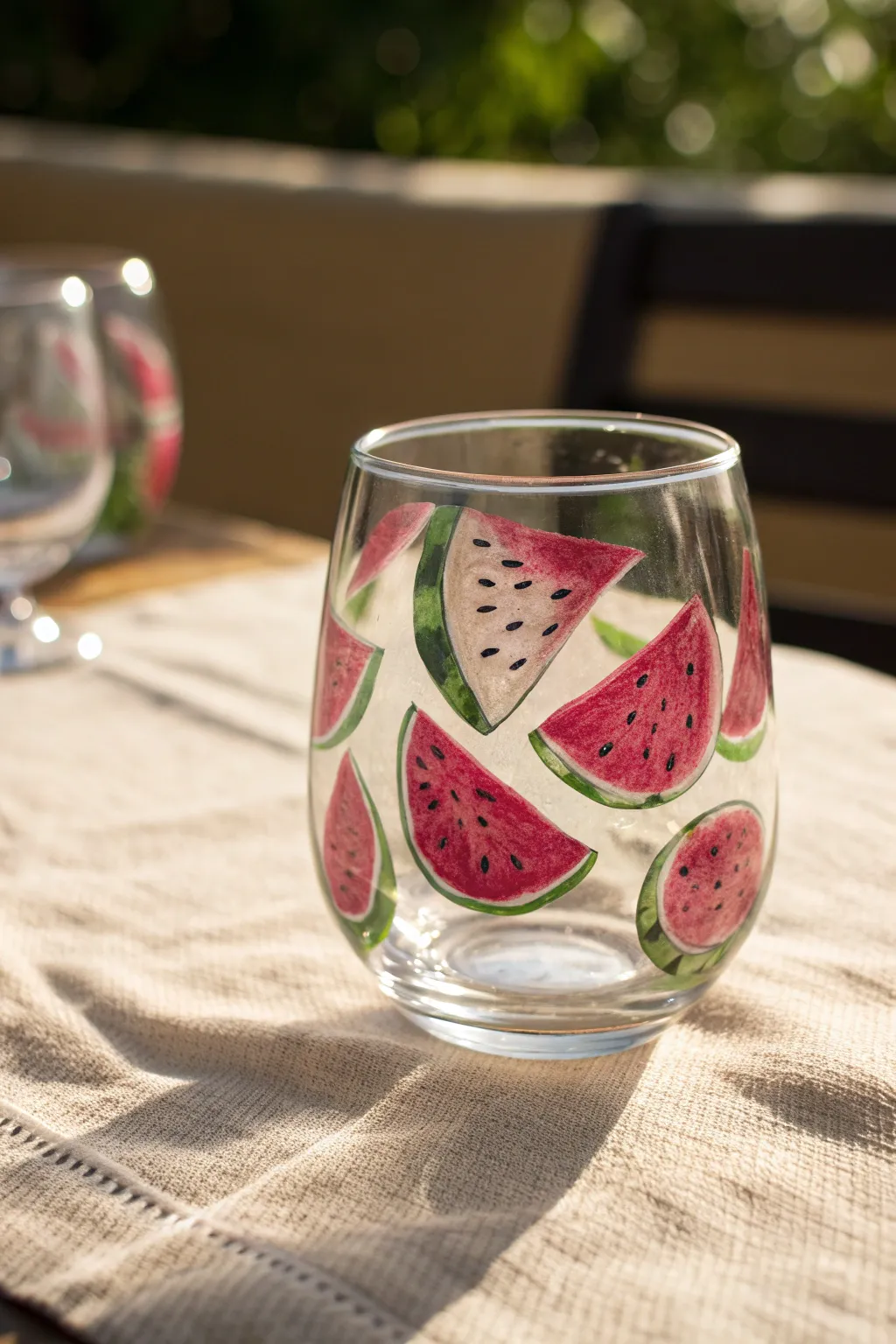 Sip summer sweetness with this DIY watermelon wine glass design! 🍉✨ uniquely refreshing.