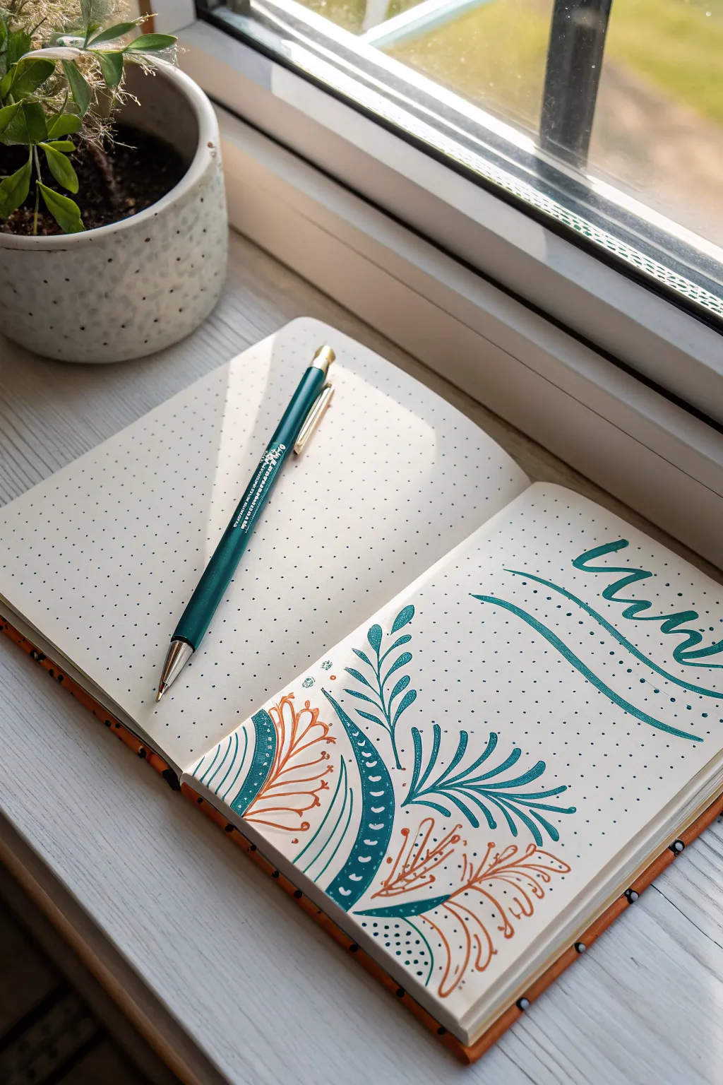 Dot grid baselines make faux quote lettering look perfectly straight, minimalist and boho bold.