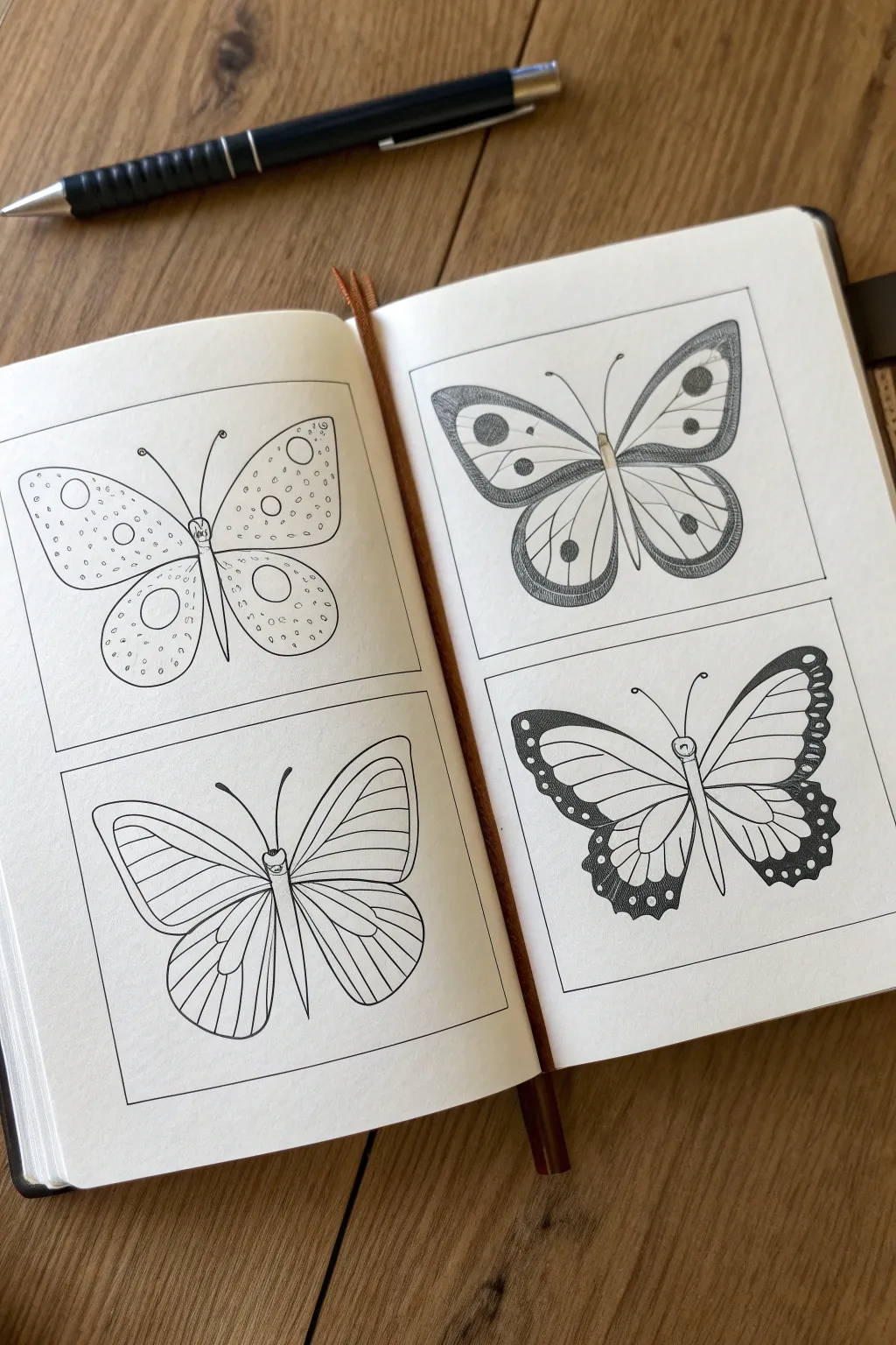Butterfly symmetry made easy: clean step panels that guide beginners from line to pattern