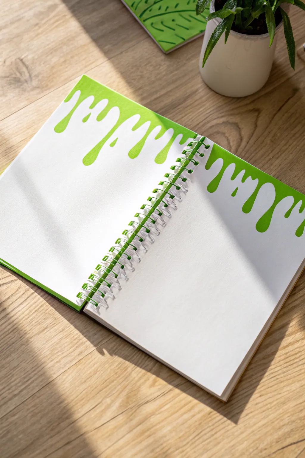 Add a bold splash of color to your sketchbook pages with this striking neon slime border idea!