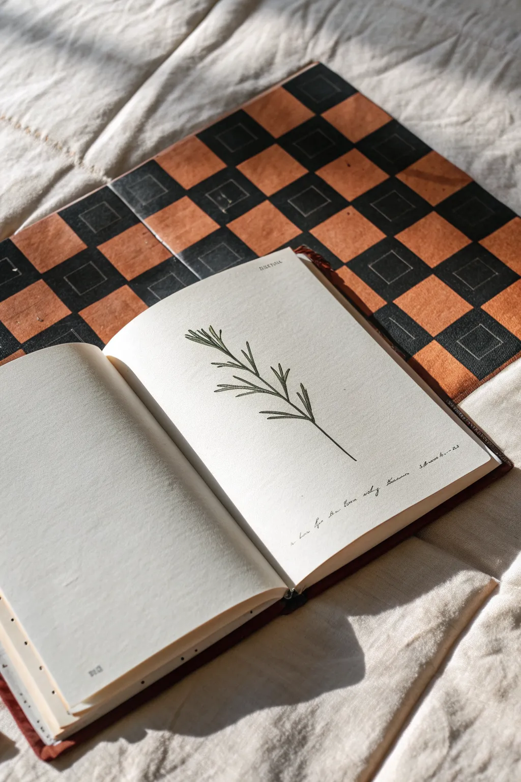 Simple checkerboard grid background idea: bold blocks with a tiny silhouette for instant impact.