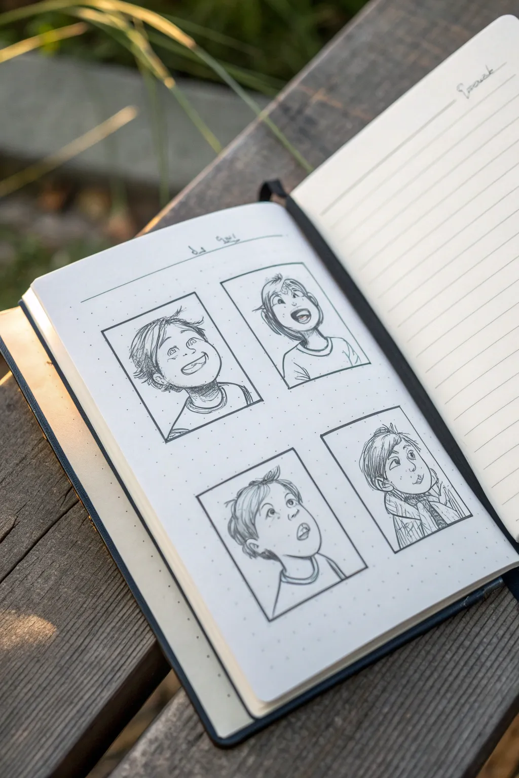 Simple self-portrait practice: 3 expressions side by side for an easy, fun drawing session