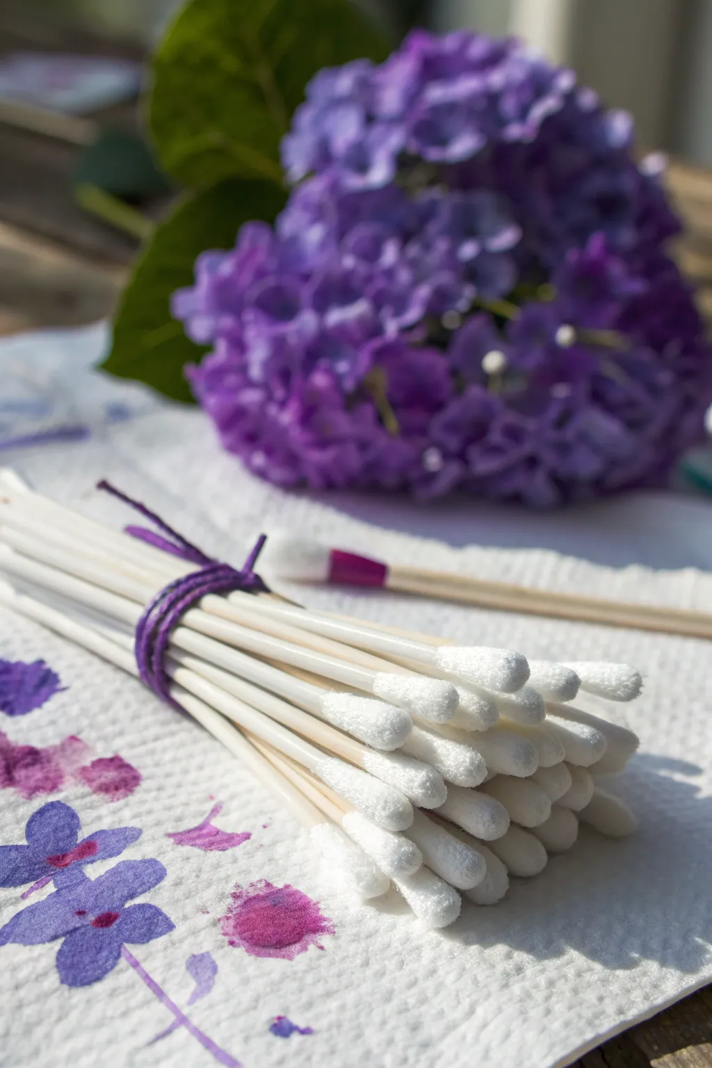 Create stunning floral art effortlessly. Dip a cotton swab bundle and stamp away!