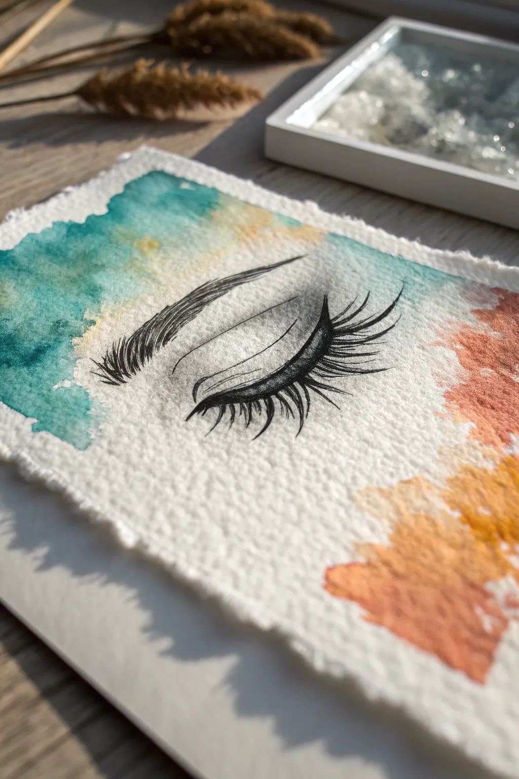 Get lost in the dreamy details of this soft watercolor eye painting inspiration.