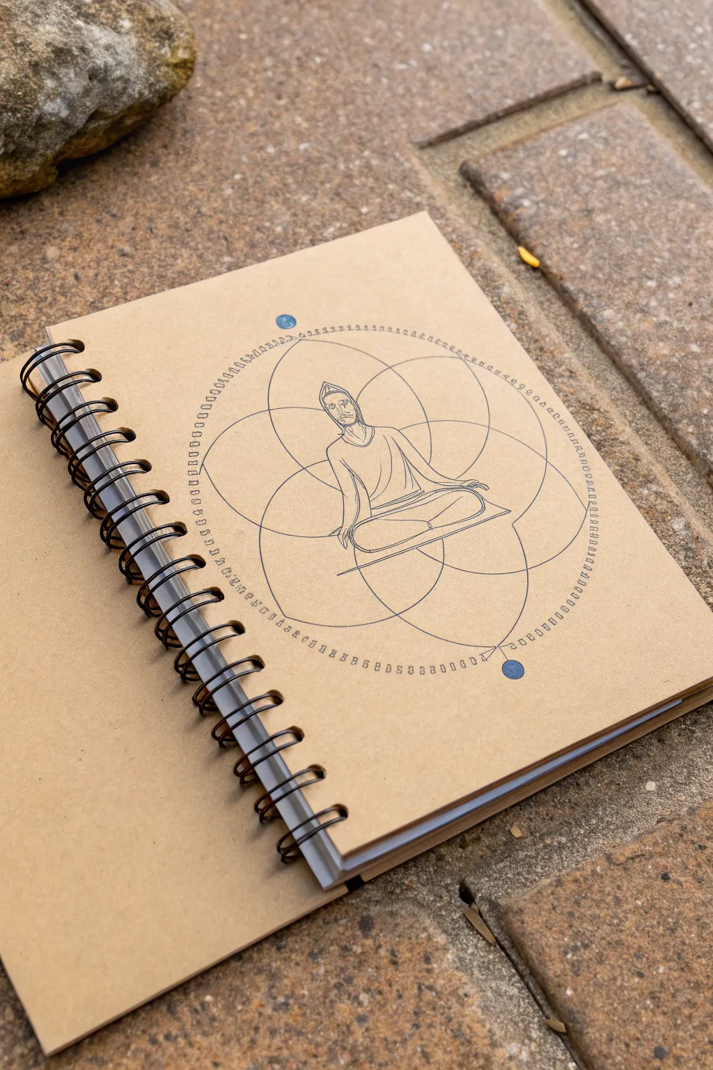 Simple meditation drawing: a single center point with calm breath rings for focus and clarity.