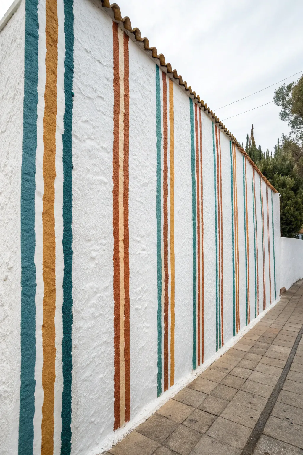 Loose freehand brushstroke stripes bring instant energy and bold contrast to a minimalist wall.