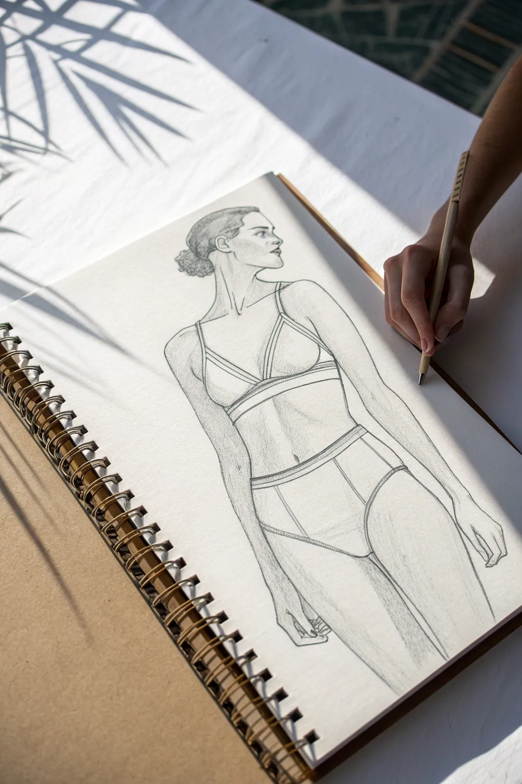 Torso only cropped figure sketch with smooth gradients and a crisp hip contour in minimalist style