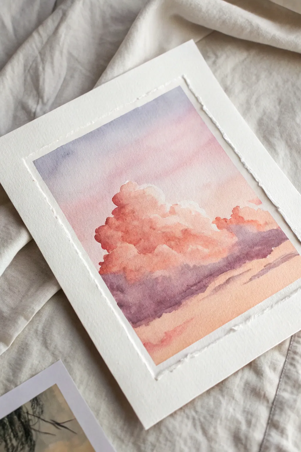 Pink pastel comfort clouds: an easy, cozy mood painting idea with soft blends and striking contrast.