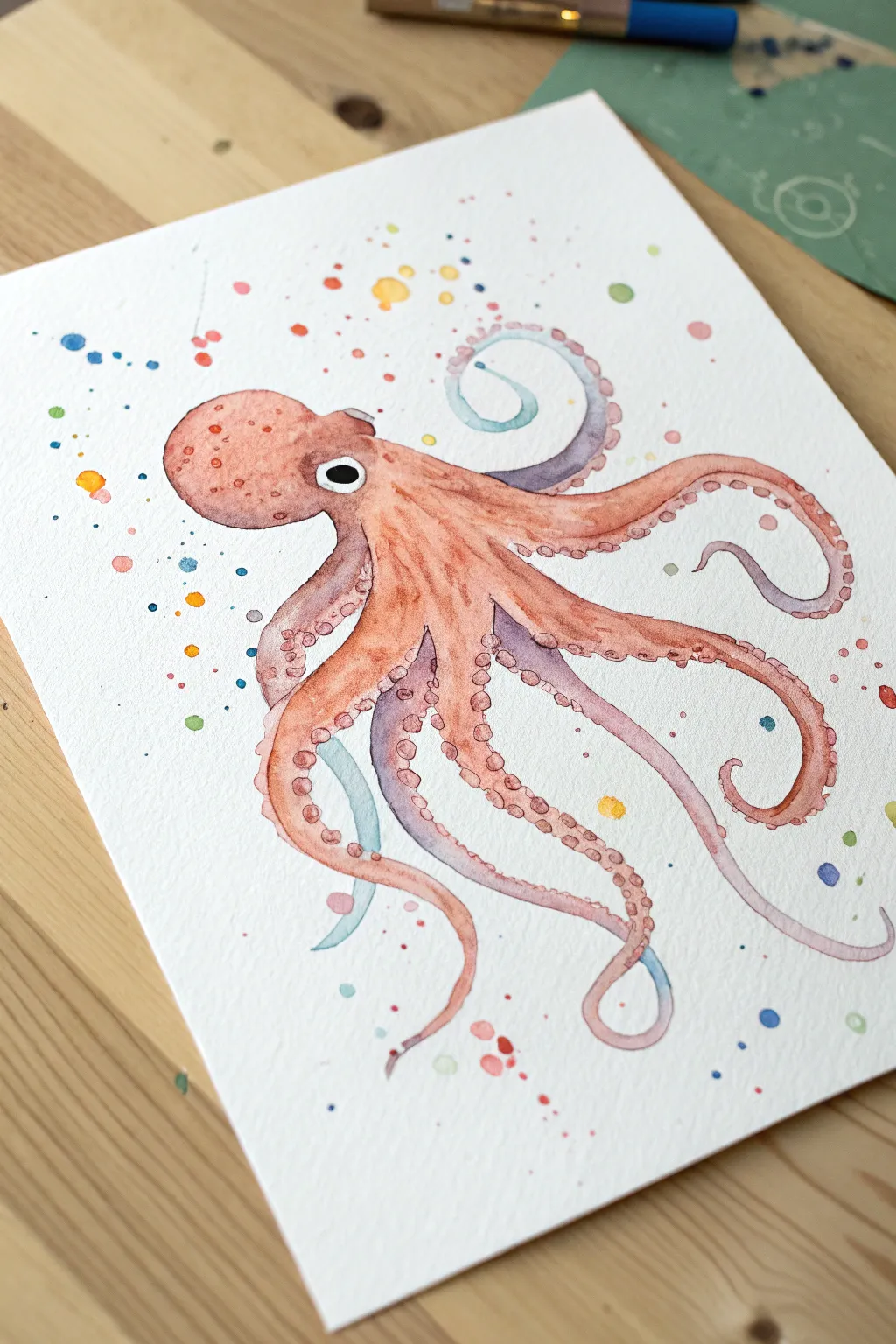 Rainbow tentacles, joyful splashes, and minimalist styling for an easy, bold octopus paint play