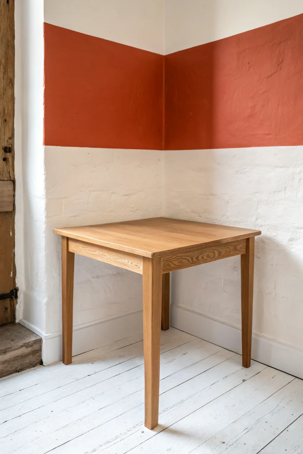 Bold color blocking frames a cozy dining nook, creating a chic room-within-a-room moment