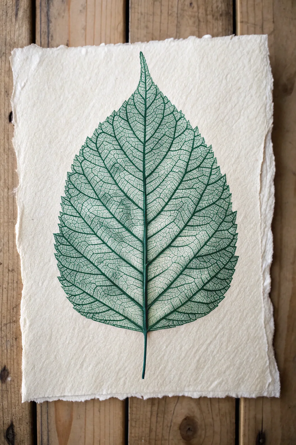 Stipple a leaf study: dense dots on the midrib, fading outward for veins and texture.