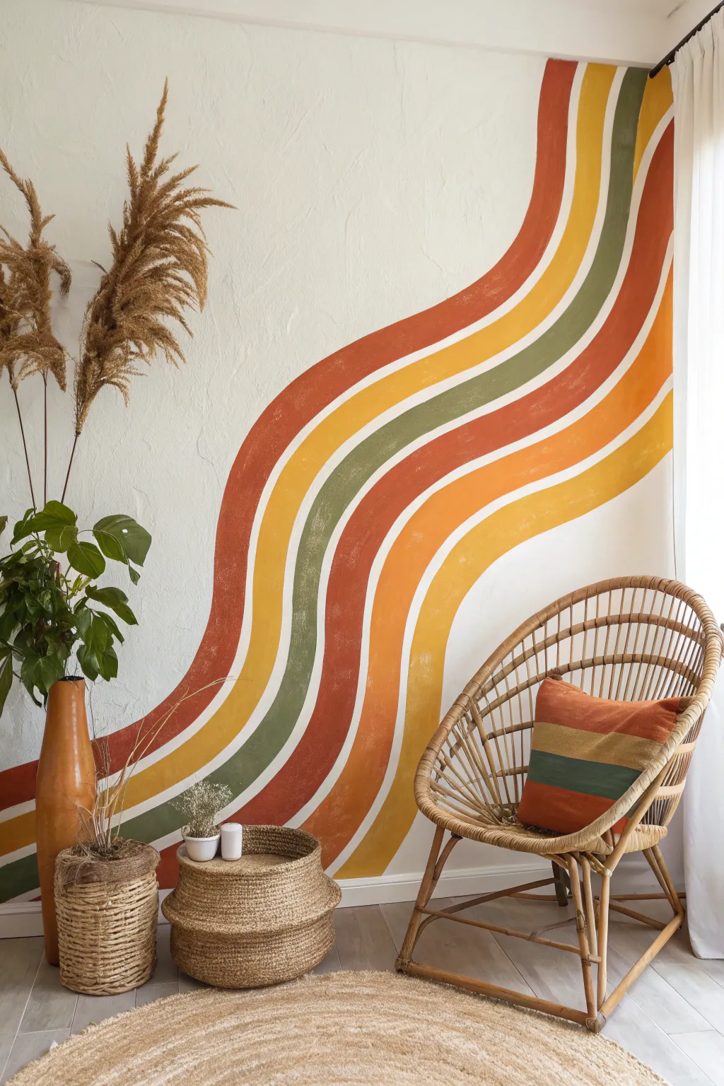 Bring the 70s back with these groovy, earth-toned fluid waves. 🌊✨