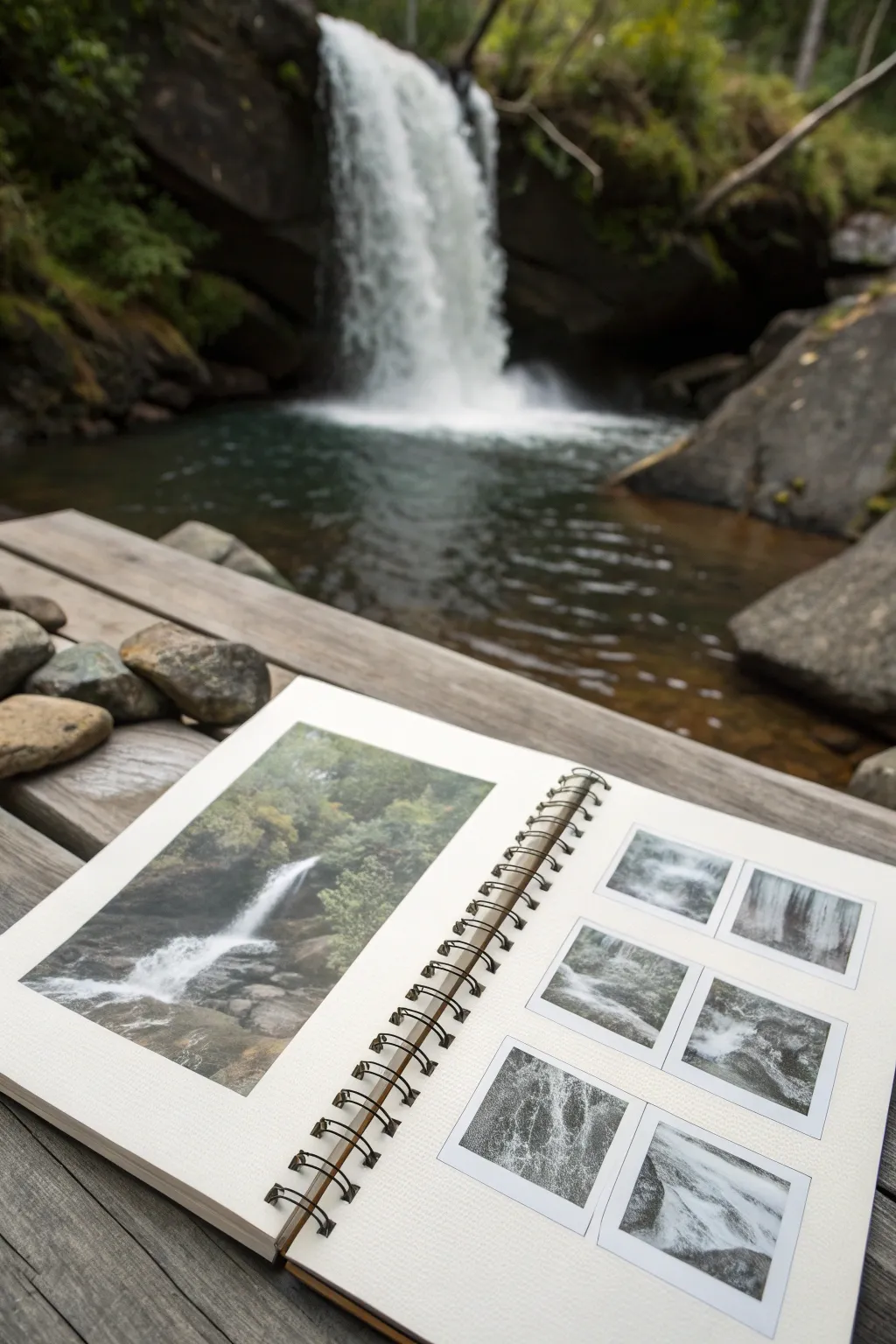 Easy waterfall thumbnail studies: 8 simple compositions with bold contrast to inspire your painting