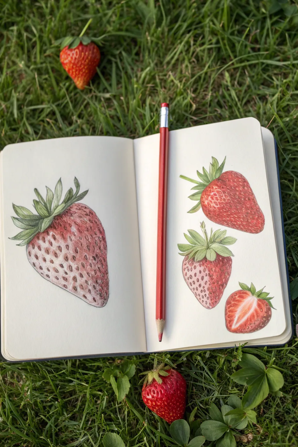 Realistic vs cartoon snack sketch side by side, bold color pop with a cozy minimalist studio feel