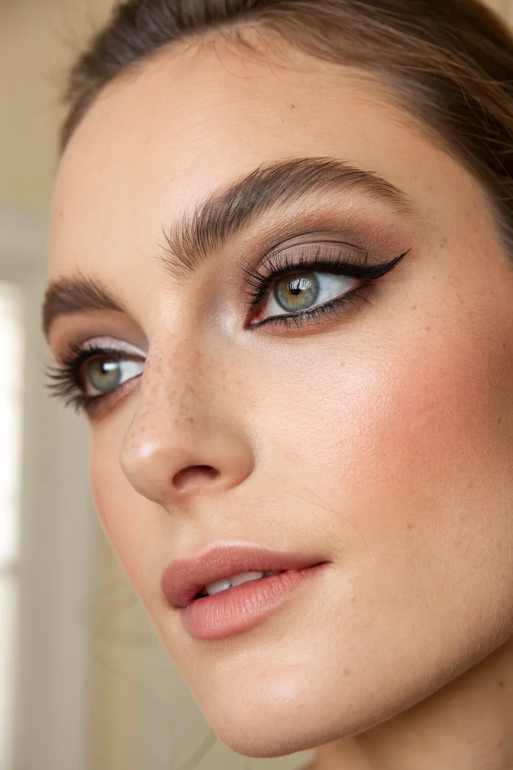 Smoky witch eye with crisp spiderweb temples for a chic, modern adult Halloween look