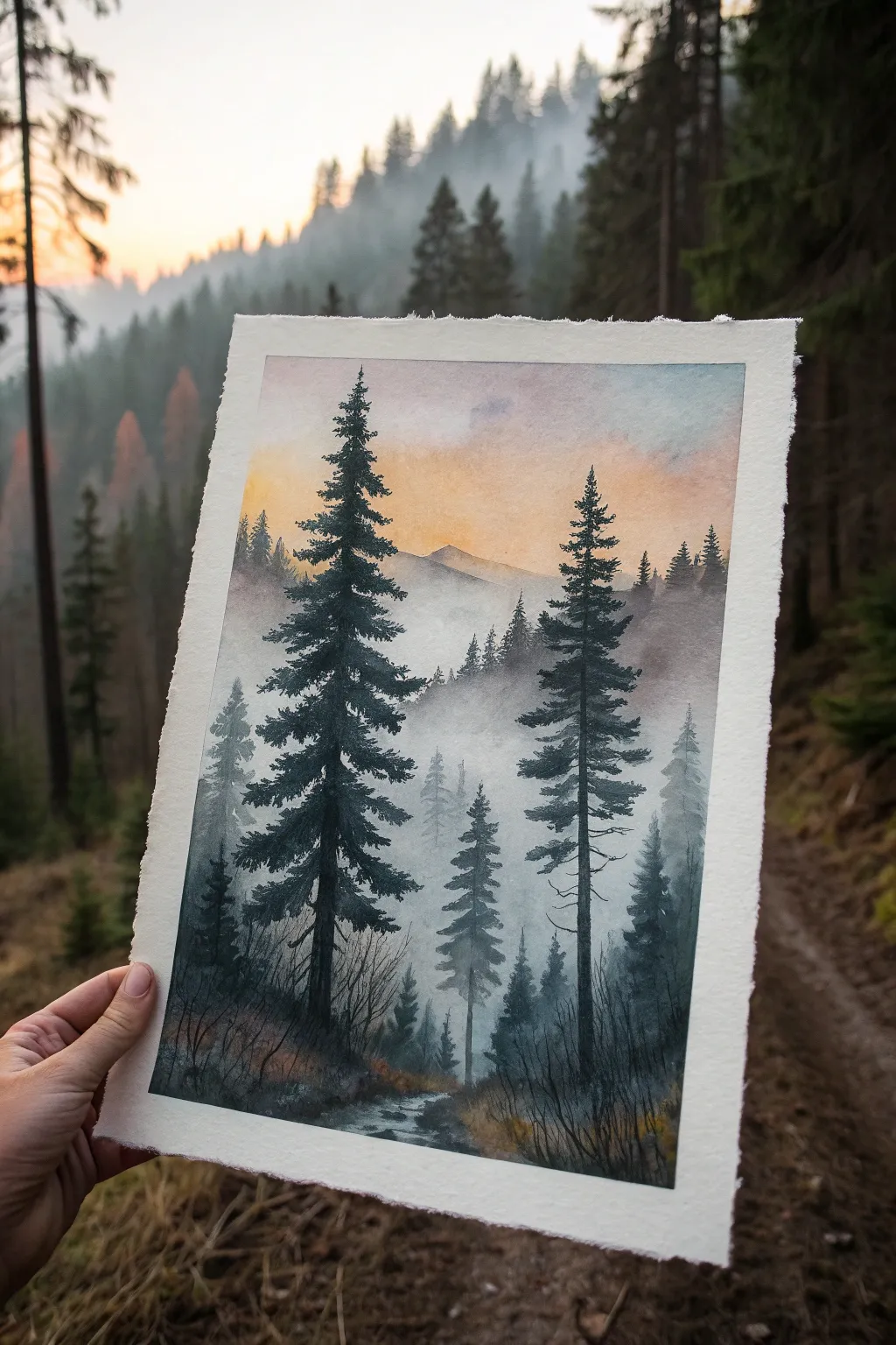 Master atmospheric perspective with a misty forest study and crisp-to-soft edge control